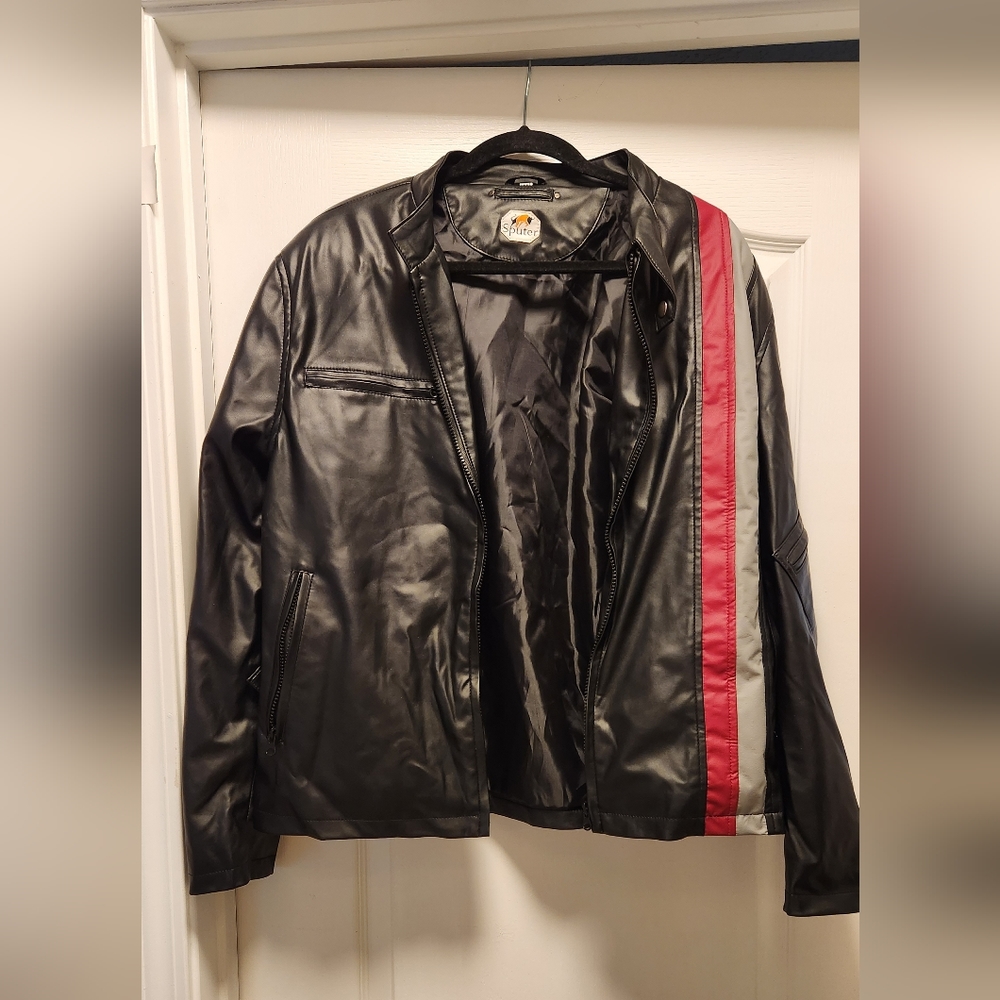 Faux Vegan Leather Motorcycle Jacket